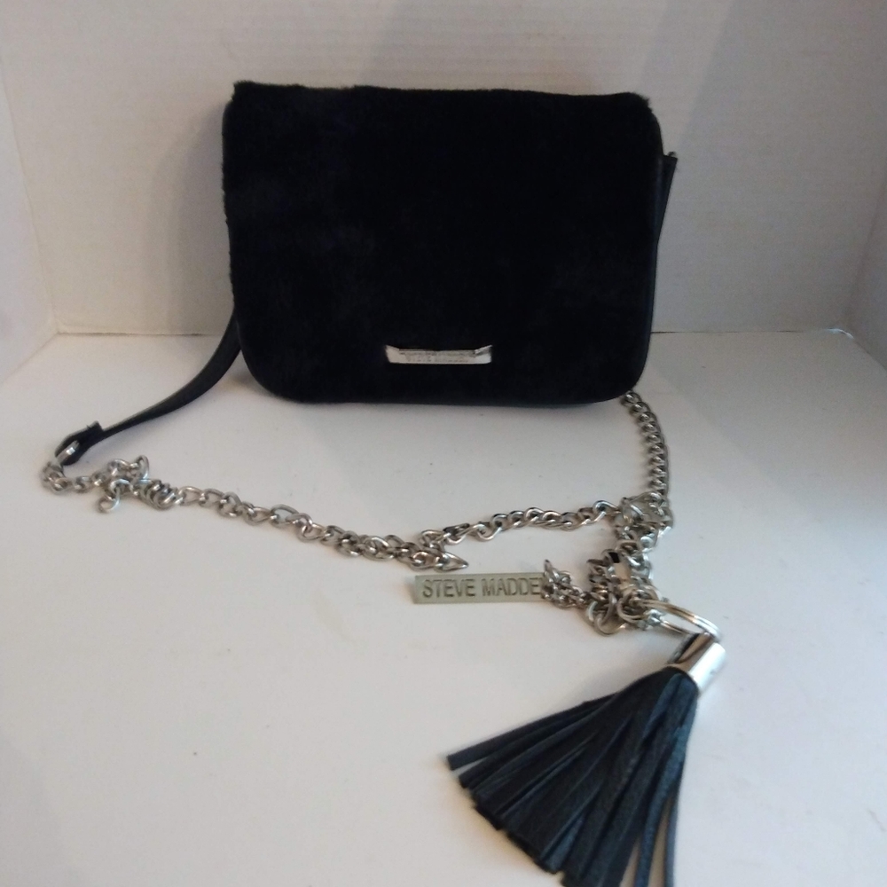 Steve Madden Faux Fur/PVC Crossbody Purse